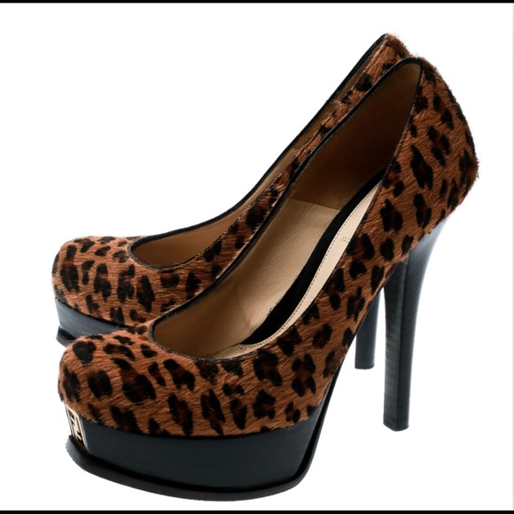 Fendi Leopard Print Pony Hair Heels - Picture 2 of 6